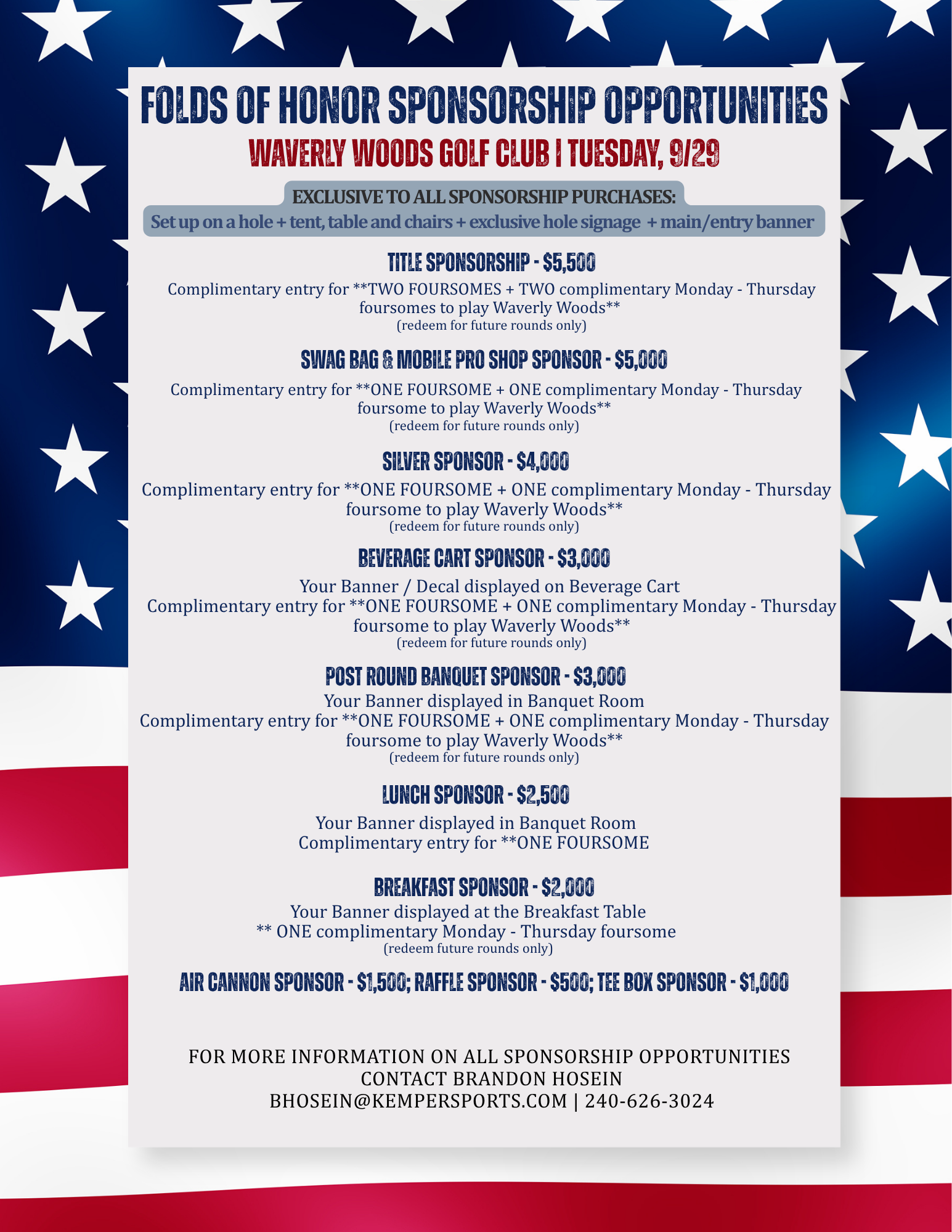 Folds of Honor - Sponsorship Registration